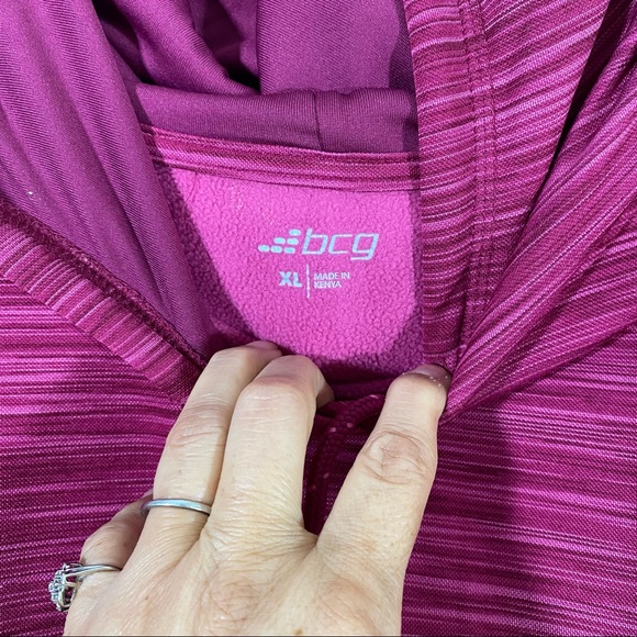 BCG Hoodie Unisex X-Large Athletic Sweatshirt Pink Insulated Kangaroo Pockets - Picture 3 of 5